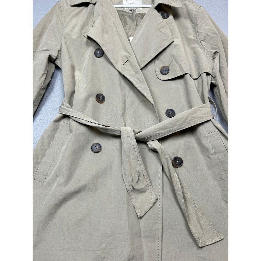 A New Day Trench Coat Water Resistant Khaki Small Womens